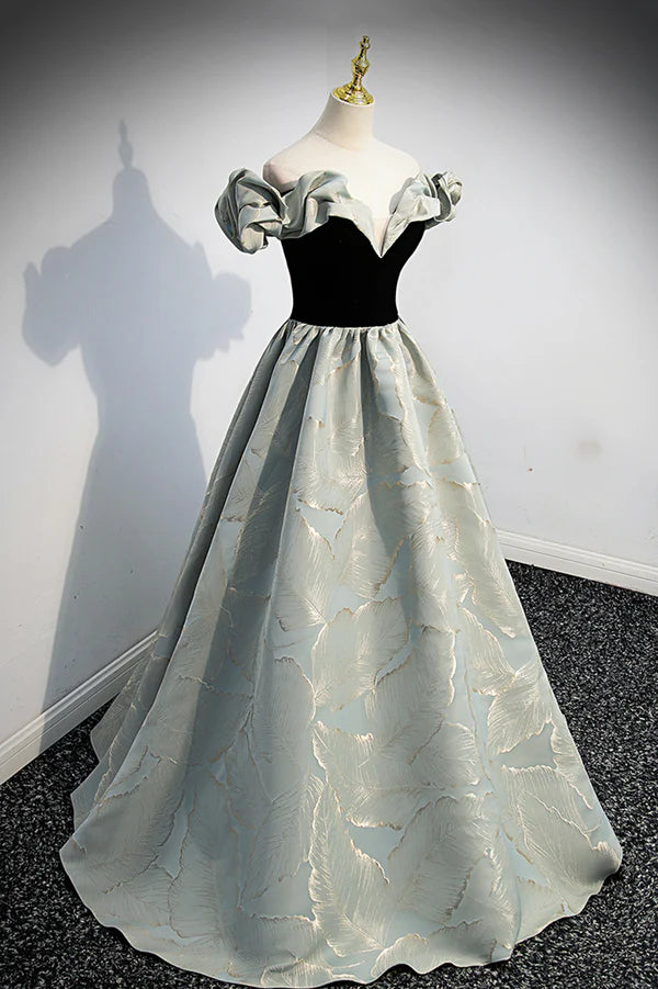 Wholesale Stylish Satin Long A-Line Prom Dress Off the Shoulder Evening Party Dress